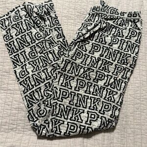 PINK Victoria's Secret Gray and Black Logo Pants